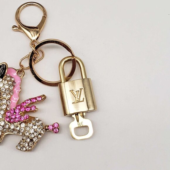 Authentic Louis Vuitton Lock & Key with unbranded Unicorn Bagcharm, Keycharm - Picture 5 of 8